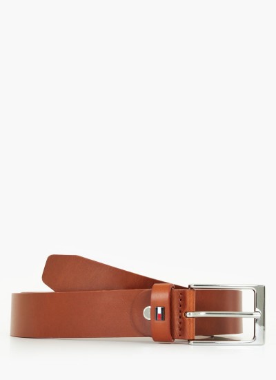 Ανδρικές Ζώνες Th.Mens.Belt Καφέ Δέρμα Tommy Hilfiger