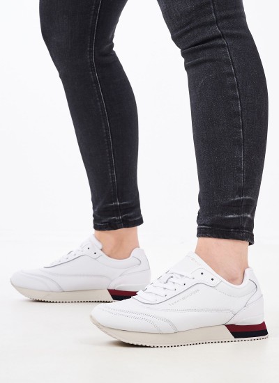 Γυναικεία Παπούτσια Casual Lux.Sneaker Άσπρο Δέρμα Tommy Hilfiger