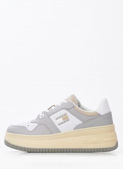Γυναικεία Παπούτσια Casual Meg.Flatform Γκρι Δέρμα Tommy Hilfiger