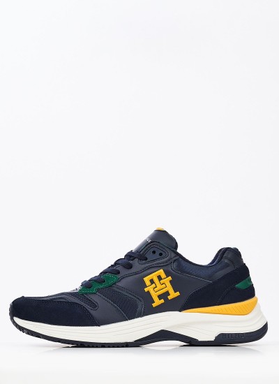 Ανδρικά Παπούτσια Casual Modern.Blackwatch Μπλε Δέρμα Tommy Hilfiger