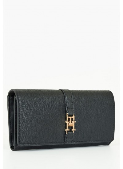 Γυναικεία Πορτοφόλια Plush.Flat Μαύρο ECOleather Tommy Hilfiger