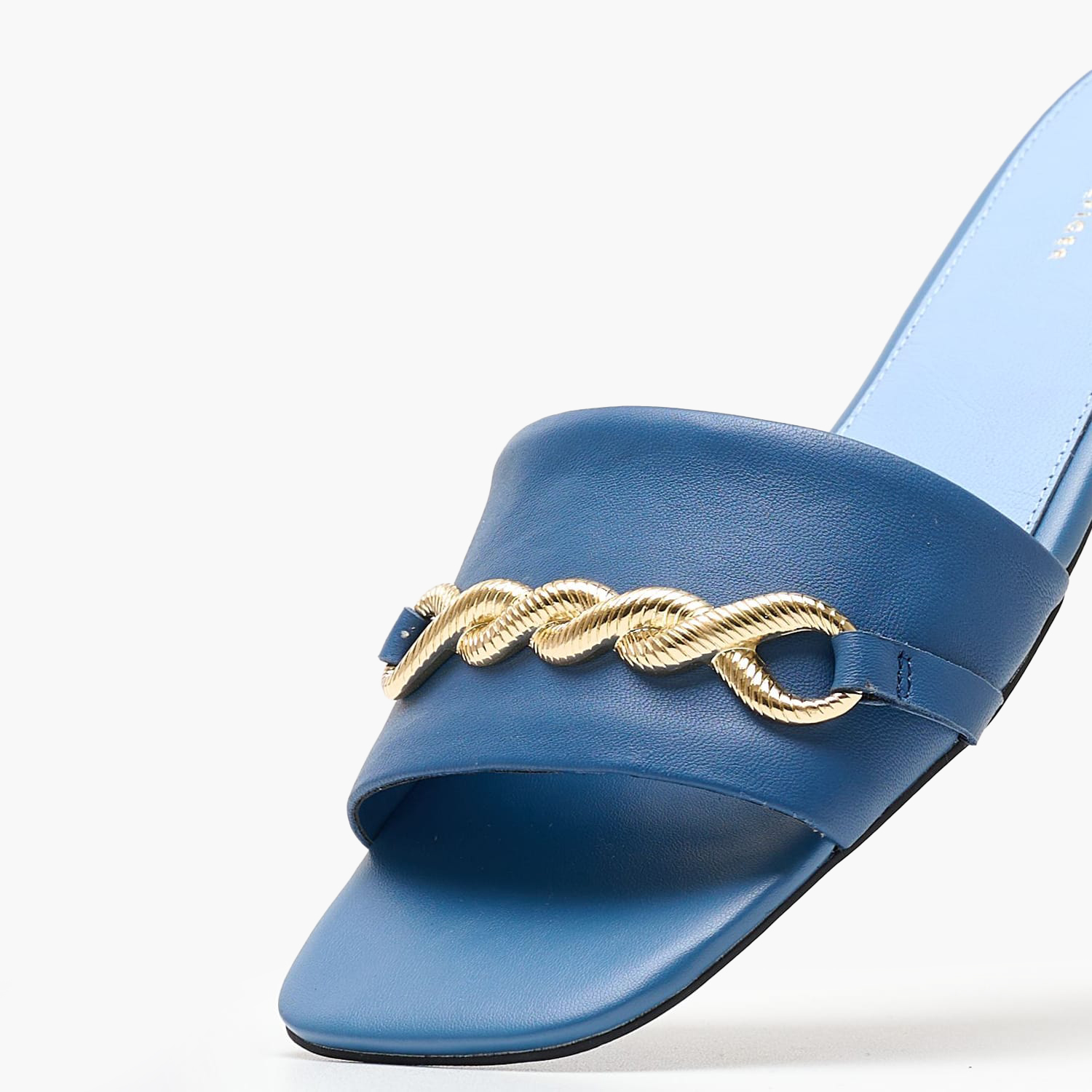 Women Flats Th.Chain Blue Leather Tommy Hilfiger Women Flats Th.Chain Blue Leather Tommy Hilfiger