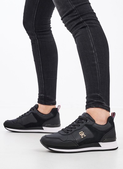 Γυναικεία Παπούτσια Casual Th.Essential Μαύρο Δέρμα Tommy Hilfiger