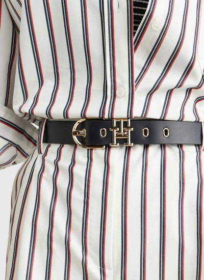 Women Belts Flora Black Leather Pepe Jeans