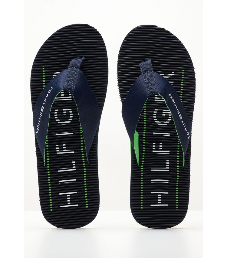 Men Flip Flops & Sandals Th.Massage.Sandal Blue Fabric Tommy Hilfiger