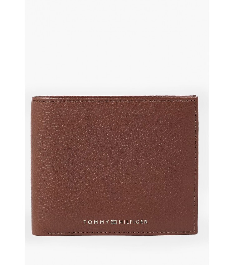 Ανδρικά Πορτοφόλια Th.Premium.Leather Καφέ Δέρμα Tommy Hilfiger