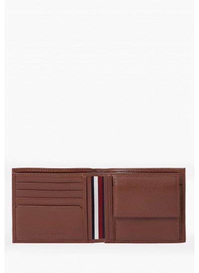 Men Wallets Th.Premium.Leather Brown Leather Tommy Hilfiger