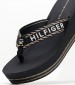 Γυναικείες Πλατφόρμες Χαμηλές Wedge.Sandal Μαύρο Ύφασμα Tommy Hilfiger