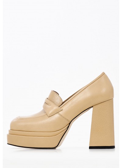 Women Pumps & Peeptoes High 2250.73401 Beige Leather Mortoglou