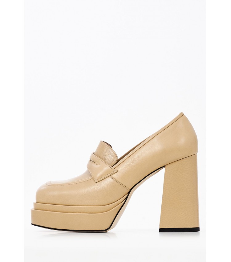 Women Pumps & Peeptoes High 2250.73401 Beige Leather Mortoglou