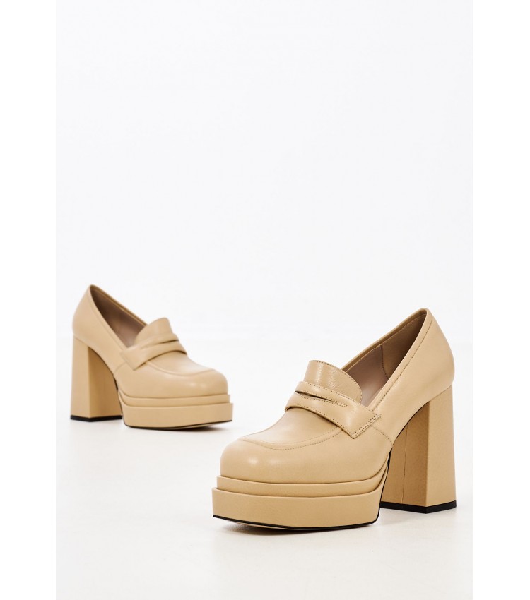 Women Pumps & Peeptoes High 2250.73401 Beige Leather Mortoglou