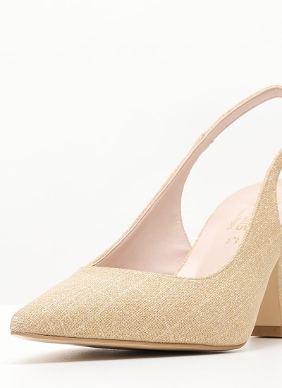 Γυναικείες Γόβες & Peeptoes Χαμηλές 2341.73809 Χρυσό Glitter Mortoglou