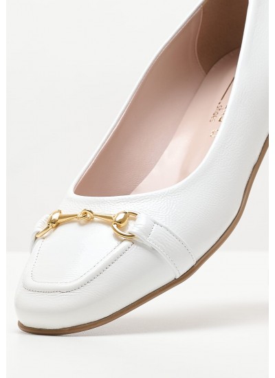 Women Moccasins 2343.10435 White Patent Leather Mortoglou