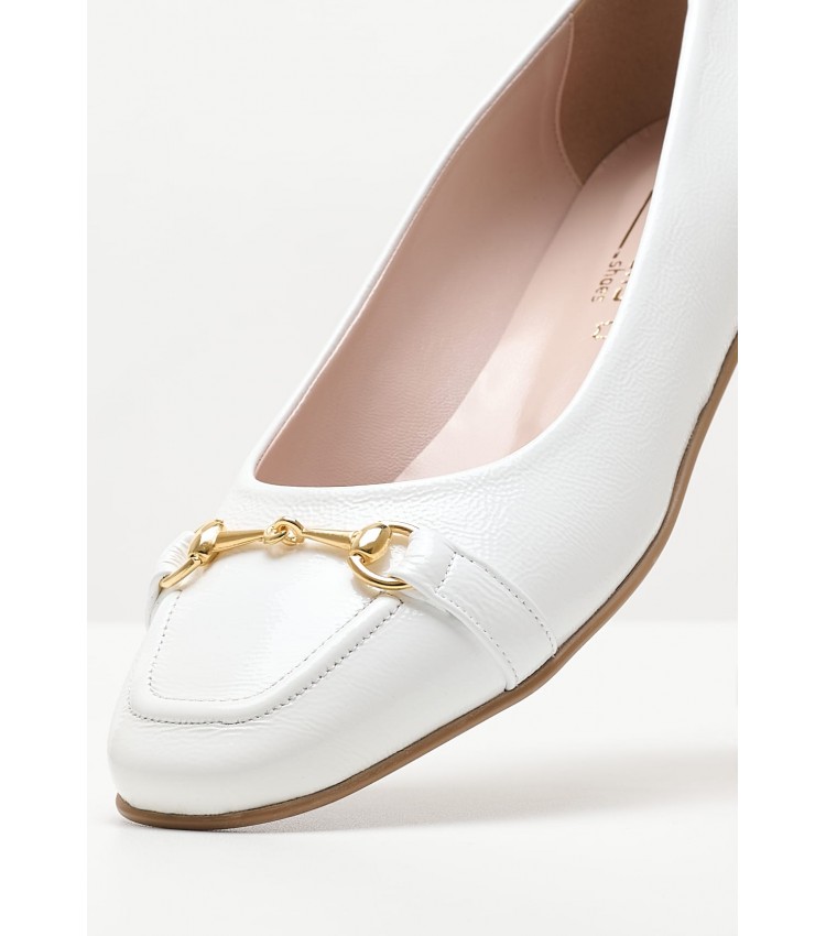 Women Moccasins 2343.10435 White Patent Leather Mortoglou