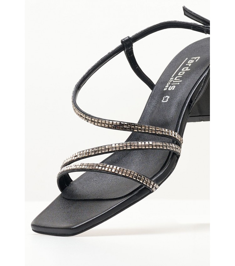 Women Sandals 2343.30104 Black Leather Mortoglou