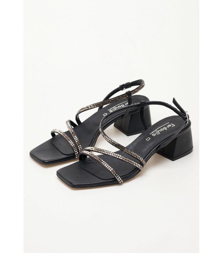 Women Sandals 2343.30104 Black Leather Mortoglou