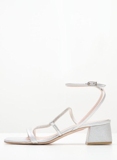 Women Sandal High Mamba.Pat Beige Shiny Leather Jeffrey Campbell