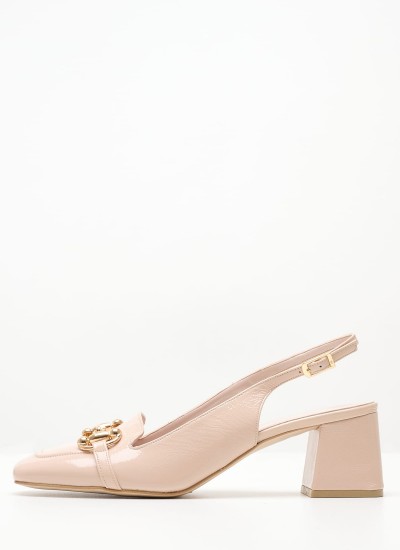 Γυναικείες Γόβες & Peeptoes Χαμηλές 2343.51610 Nude Δέρμα Λουστρίνι Mortoglou
