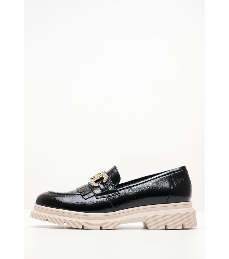 Women Moccasins 2344.12645 Black Patent Leather Mortoglou