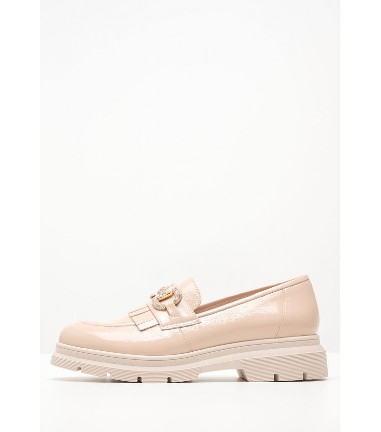 Women Moccasins 2344.12645 Nude Patent Leather Mortoglou