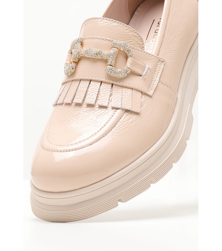 Women Moccasins 2344.12645 Nude Patent Leather Mortoglou