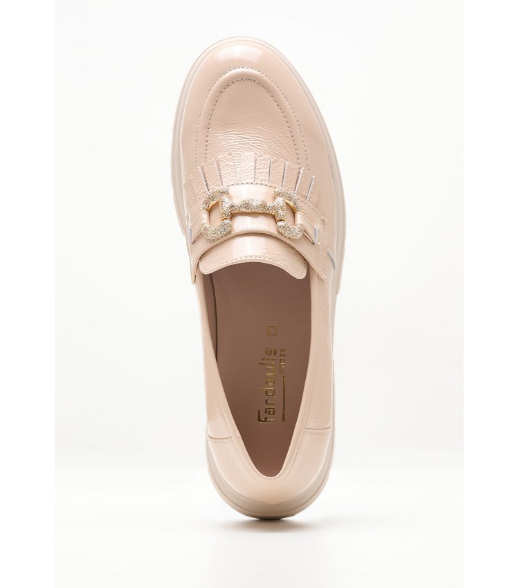 Women Moccasins 2344.12645 Nude Patent Leather Mortoglou