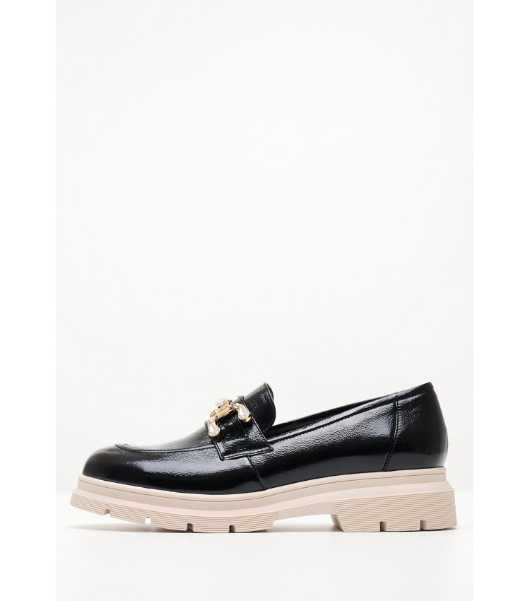 Women Moccasins 2344.12646 Black Patent Leather Mortoglou