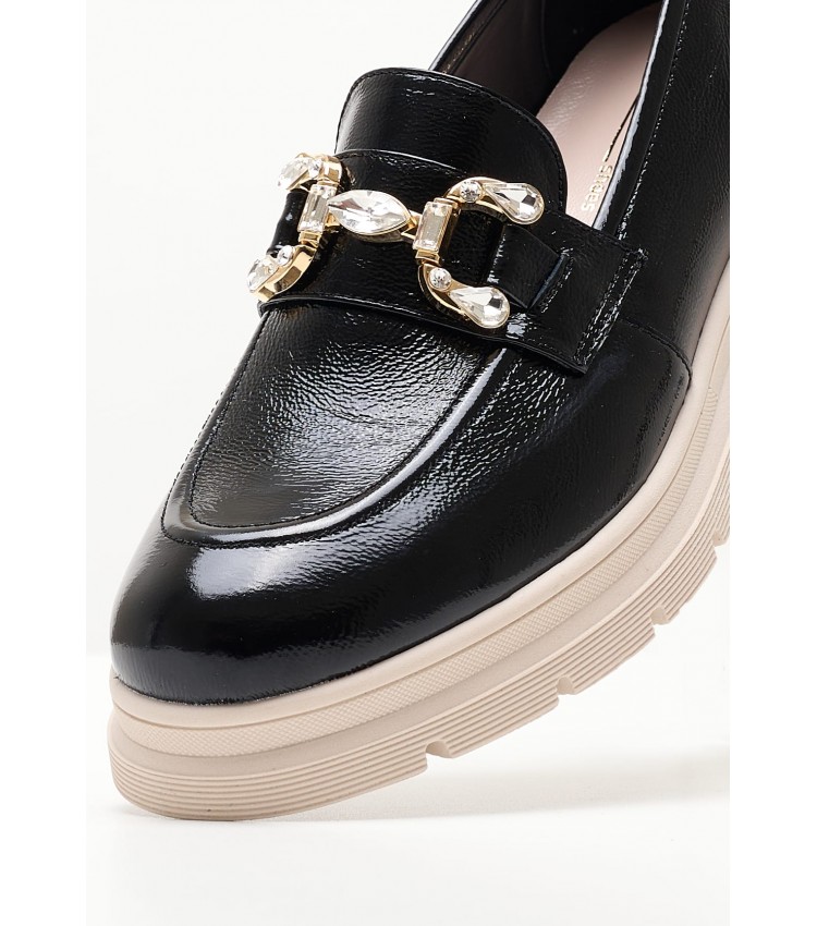 Women Moccasins 2344.12646 Black Patent Leather Mortoglou