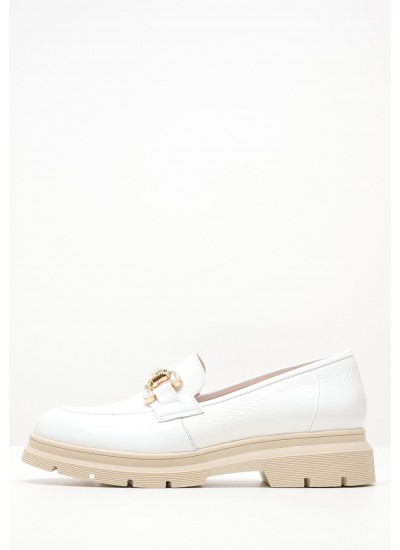 Women Moccasins 2344.12646 White Patent Leather Mortoglou