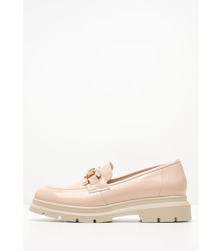 Women Moccasins 2344.12646 Nude Patent Leather Mortoglou