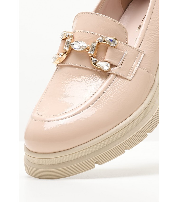 Women Moccasins 2344.12646 Nude Patent Leather Mortoglou