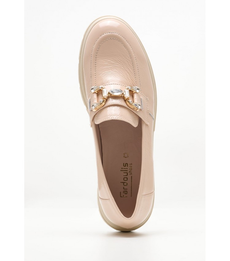 Women Moccasins 2344.12646 Nude Patent Leather Mortoglou