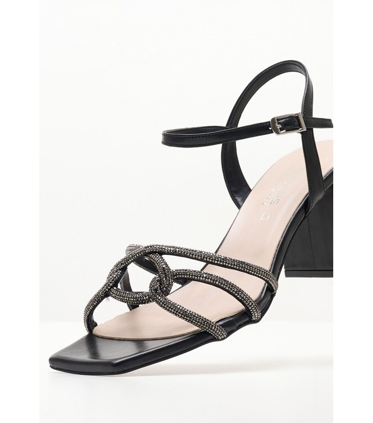 Women Sandals 2345.63505 Black Leather Mortoglou