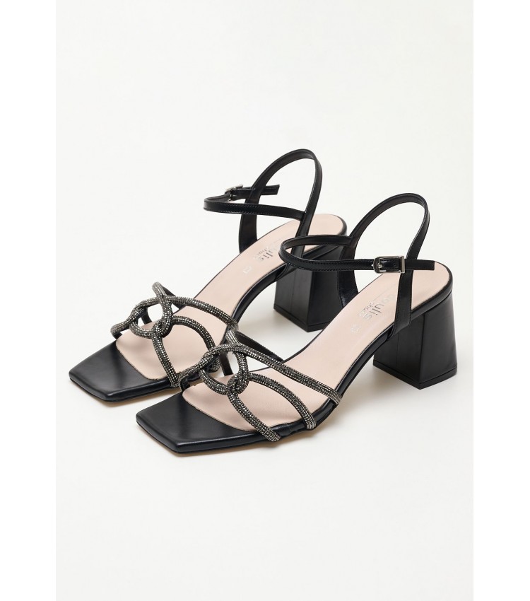 Women Sandals 2345.63505 Black Leather Mortoglou