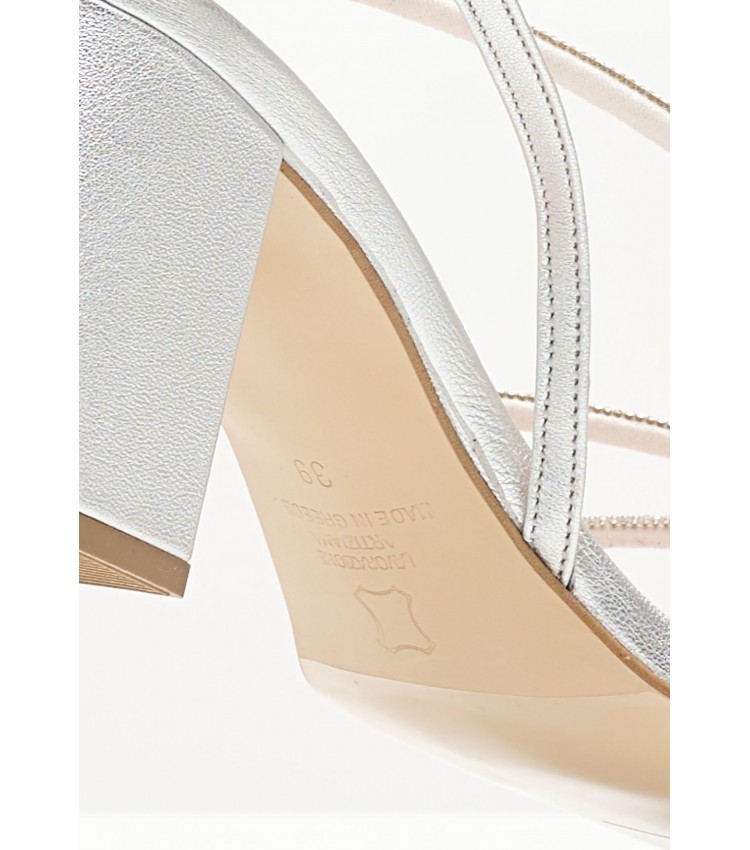 Women Sandals 2345.63518 Silver Leather Mortoglou