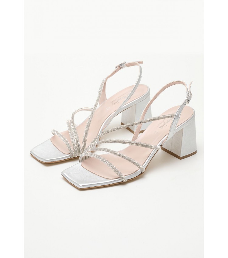 Women Sandals 2345.63518 Silver Leather Mortoglou