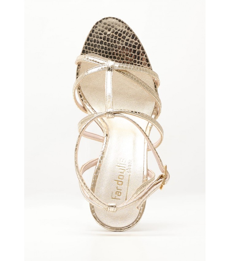 Women Sandals 2346.718448 Gold Leather Mortoglou