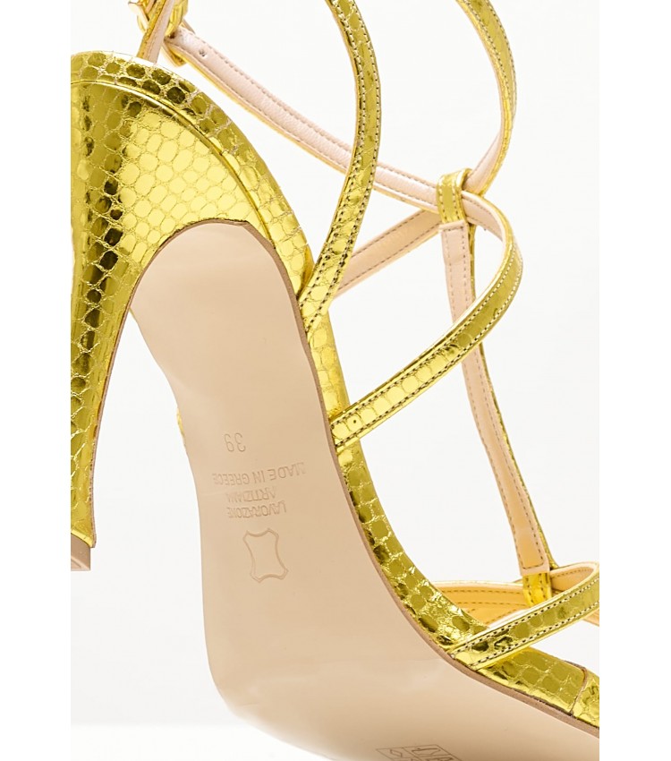 Women Sandals 2346.718448 Yellow Leather Mortoglou