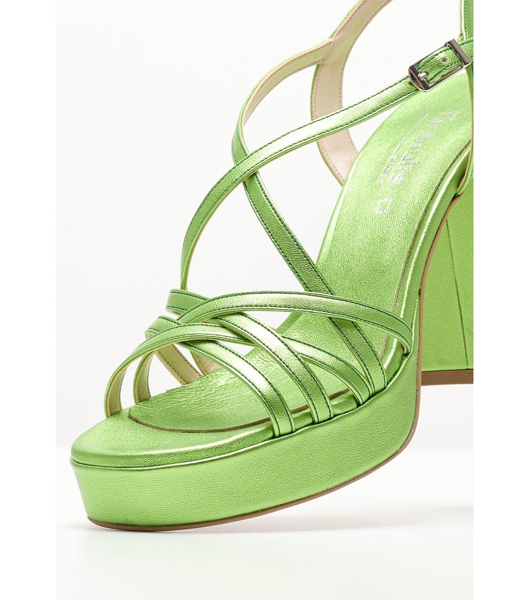 Women Sandals 2347.74201 Green Leather Mortoglou