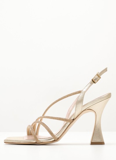 Women Sandal High Mamba.Pat Beige Shiny Leather Jeffrey Campbell