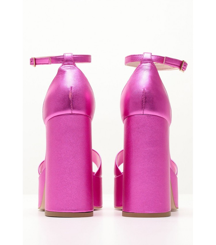 Women Sandals High 2348.74107 Pink Leather Mortoglou