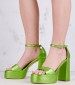 Women Sandals High 2348.74107 Green Leather Mortoglou