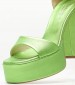 Women Sandals High 2348.74107 Green Leather Mortoglou