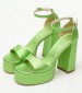 Women Sandals High 2348.74107 Green Leather Mortoglou