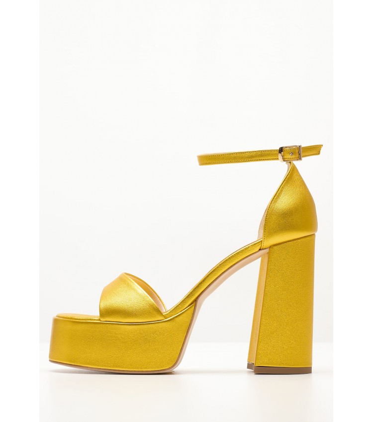 Women Sandals High 2348.74107 Yellow Leather Mortoglou