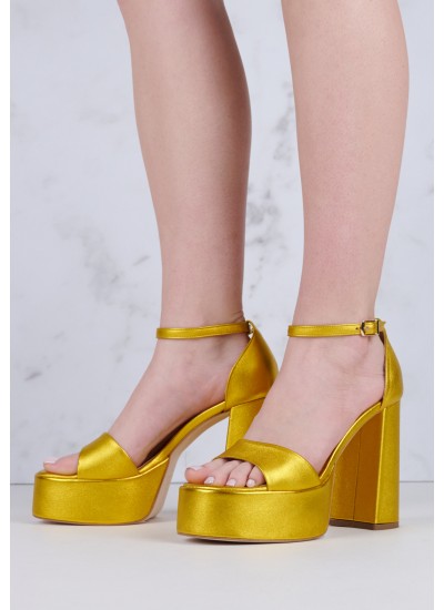 Women Sandals High 2348.74107 Yellow Leather Mortoglou