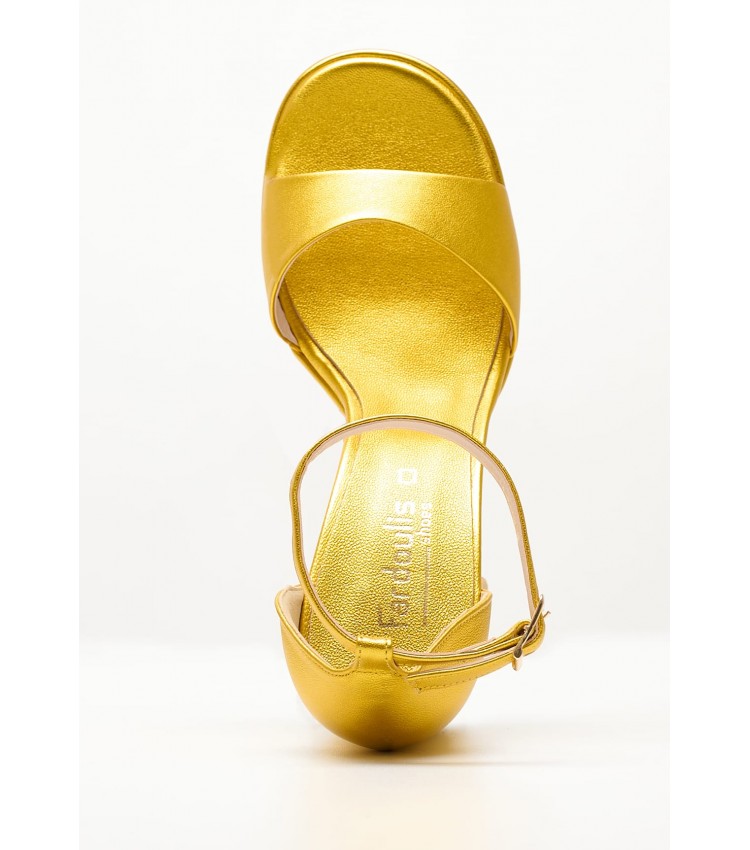 Women Sandals High 2348.74107 Yellow Leather Mortoglou