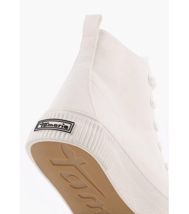 Women Casual Shoes 25212 White Fabic Tamaris