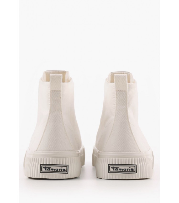 Women Casual Shoes 25212 White Fabic Tamaris