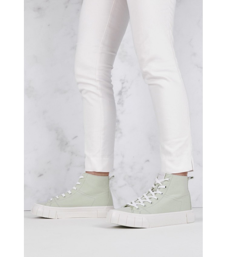 Women Casual Shoes 25212 Green Fabic Tamaris